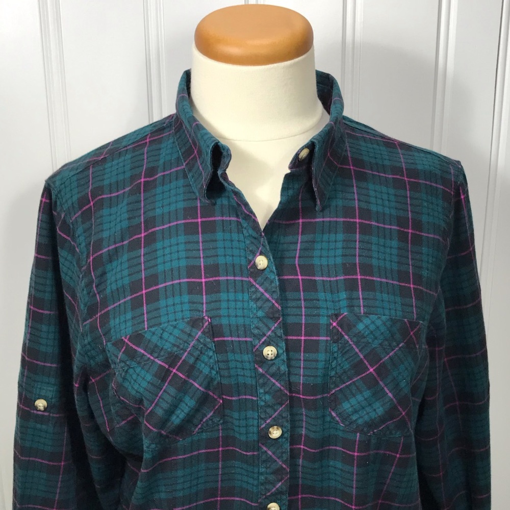 LL Bean plaid flannel shirt women’s medium